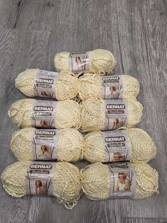 Bernat Other - Bernat Bamboo Natural Blends Yarn Lot 10 Skeins Color Corn (209242) 60g/63 Yd ea